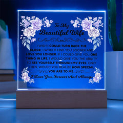 To My Beautiful Wife Acrylic Square Plaque