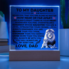 To My Daughter Braver Acrylic Square Plaque