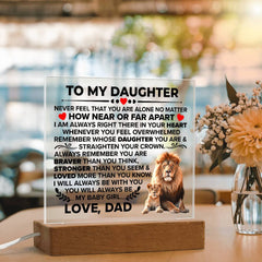 To My Daughter Braver Acrylic Square Plaque