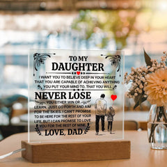 To My Daughter Promise Acrylic Square Plaque