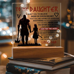 To My Daughter Skies Acrylic Square Plaque