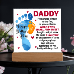 When I Was Small and Sweet Acrylic Square Plaque