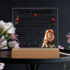 To My Daughter Braver Acrylic Square Plaque