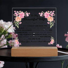 To My Beautiful Wife Acrylic Square Plaque