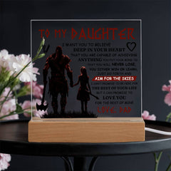 To My Daughter Skies Acrylic Square Plaque