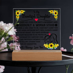 To My Daughter Acrylic Square Plaque