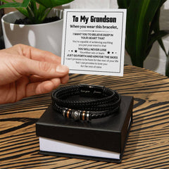 Love You Forever Believe Deep Bracelet for Grandson