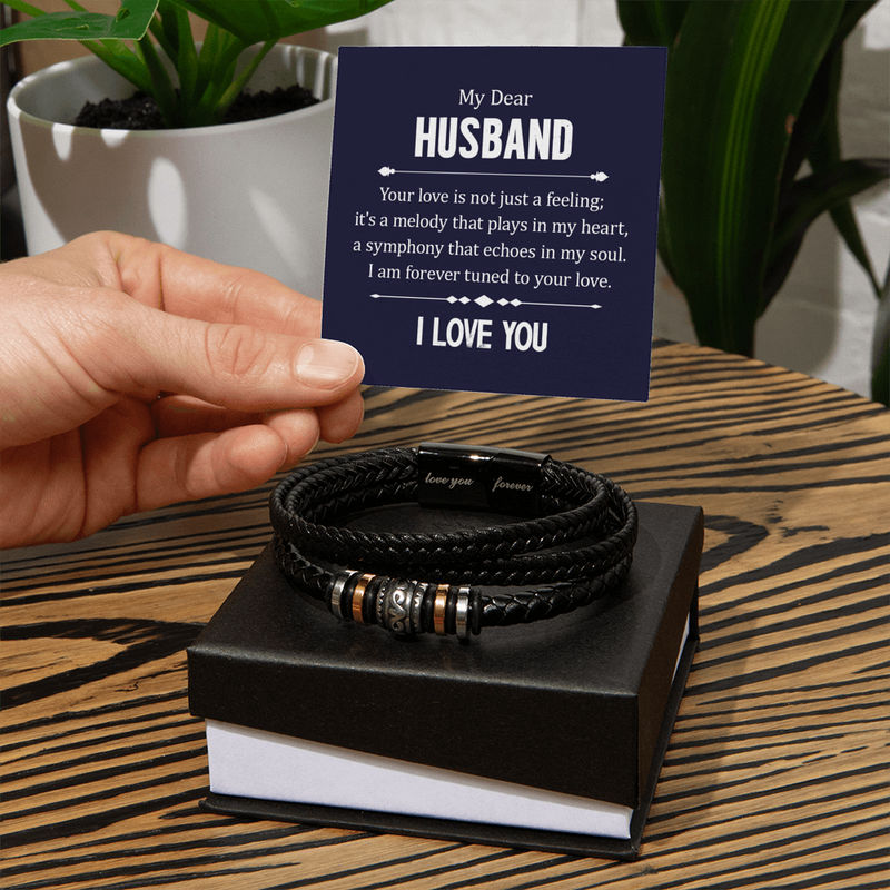 Your Love Is Not Just a Feeling Mens Leather Bracelet
