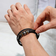 Your Smile Mens Leather Bracelet