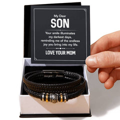 Your Smile Mens Leather Bracelet
