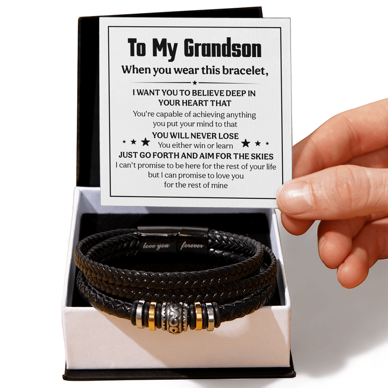 Love You Forever Believe Deep Bracelet for Grandson