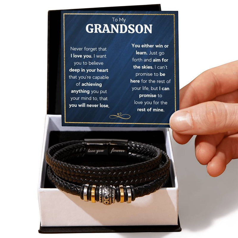 Never Forget Love You Forever Bracelet for Grandson