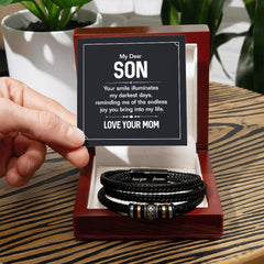 Your Smile Mens Leather Bracelet