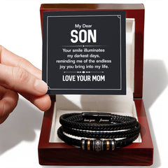 Your Smile Mens Leather Bracelet