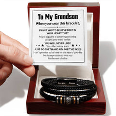 Love You Forever Believe Deep Bracelet for Grandson