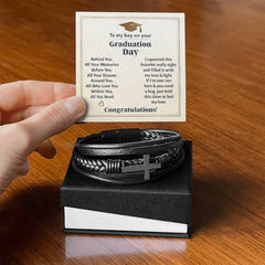 To My Boy Graduation Memories Love You Forever Cross Bracelet
