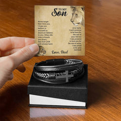To My Son Cross Bracelet