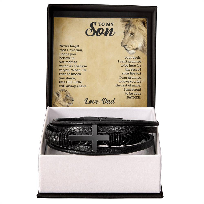 To My Son Cross Bracelet
