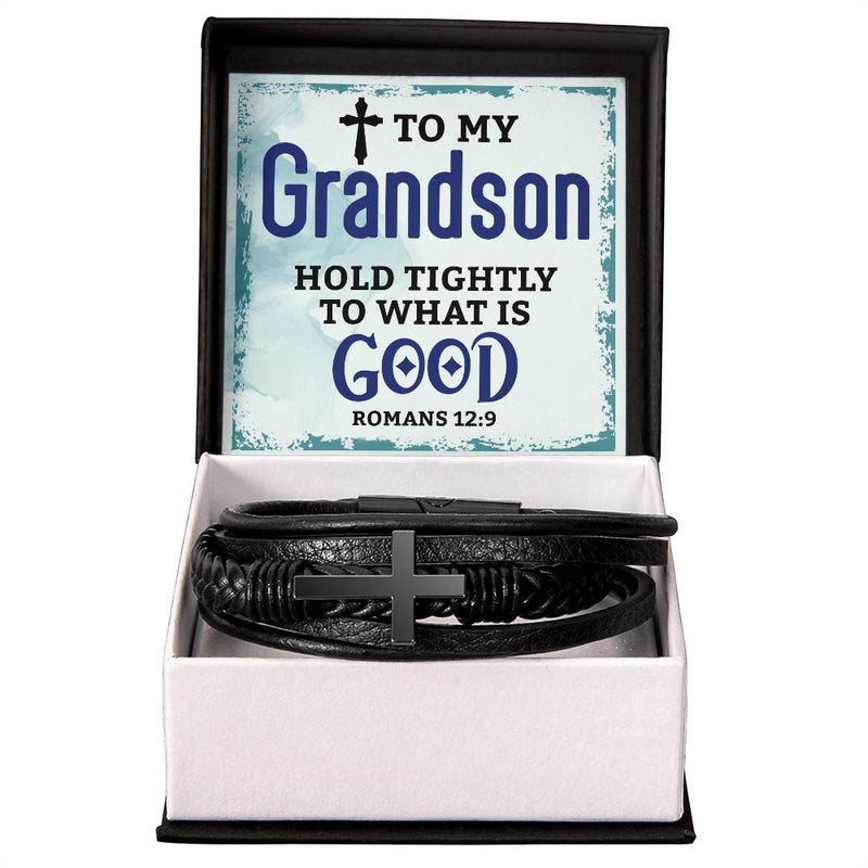Hold Tightly Cross Leather Bracelet