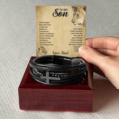 To My Son Cross Bracelet
