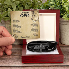 To My Son Cross Bracelet