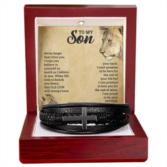 To My Son Cross Bracelet
