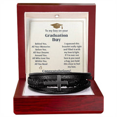 To My Boy Graduation Memories Love You Forever Cross Bracelet