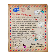 To My Mom Thank You Coral Fleece Blanket