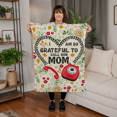 I Am So Grateful Coral Fleece Blanket