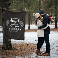 I Have an Angel in Heaven Grandma Fleece Blanket