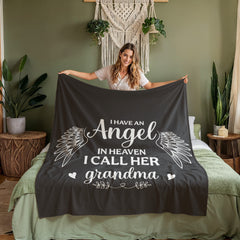 I Have an Angel in Heaven Grandma Fleece Blanket