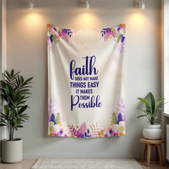 Faith Does Not Make Things Easy Fleece Blanket