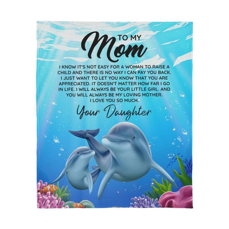To Mom I Know It's Not Easy Jersey Fleece Blanket
