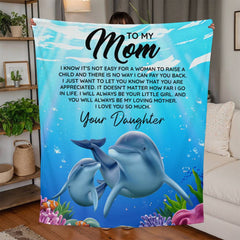 To Mom I Know It's Not Easy Jersey Fleece Blanket