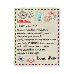 To My Daughter Braver I Love You From Mom Sherpa Fleece Blanket
