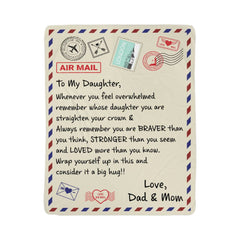 To My Daughter Loved From Dad and Mom Sherpa Fleece Blanket