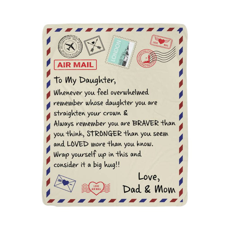 To My Daughter Loved From Dad and Mom Sherpa Fleece Blanket