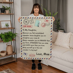 To My Daughter Braver I Love You From Mom Sherpa Fleece Blanket