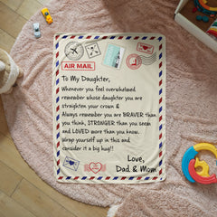 To My Daughter Loved From Dad and Mom Sherpa Fleece Blanket