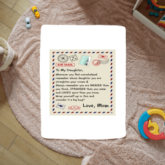 To My Daughter Braver I Love You From Mom Sherpa Fleece Blanket