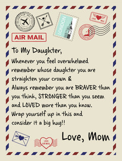 To My Daughter Braver I Love You From Mom Sherpa Fleece Blanket