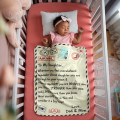 To My Daughter Loved From Dad and Mom Sherpa Fleece Blanket