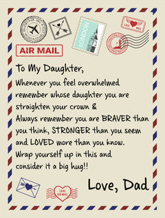 To My Daughter Braver From Dad Sherpa Fleece Blanket