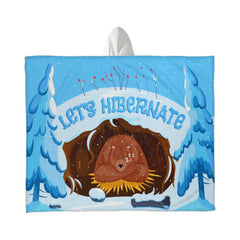 Let's Hibernate Hooded Sherpa Blanket