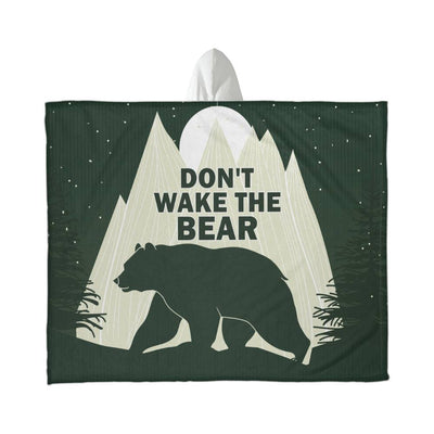 Don't Wake the Bear Hooded Sherpa Blanket
