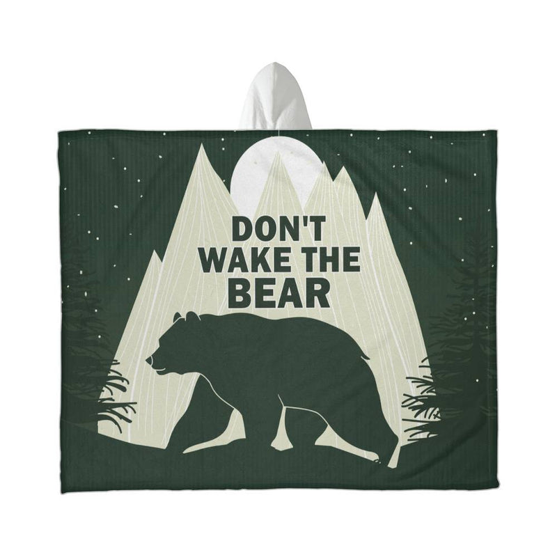 Don't Wake the Bear Hooded Sherpa Blanket