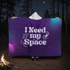 I Need My Space Hooded Sherpa Blanket