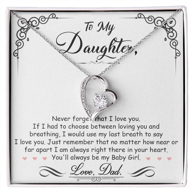 My Baby Girl Forever Love Heart Necklace