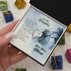 Old Wolf Forever Love Heart Necklace