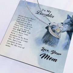Old Wolf Forever Love Heart Necklace